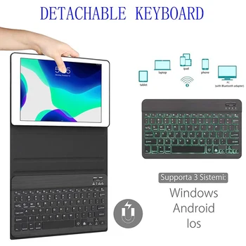 Bluetooth Klávesnice se 7 Barvami Podsvícením,Nabíjecí Slim Klávesnice Plné Velikosti s číselnou klávesnici pro Laptop/Tablet/Smart TV