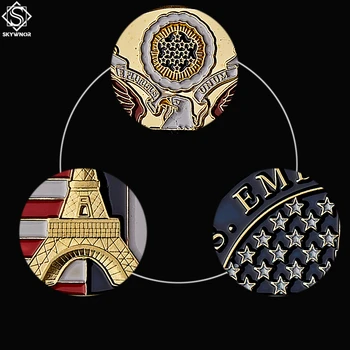 5KUSŮ 2019 USA Velká Pečeť Ministerstva zahraničí Velvyslanectví, Paříž Francie Pamětní Challenge Zlatá Mince Kolekce Dary