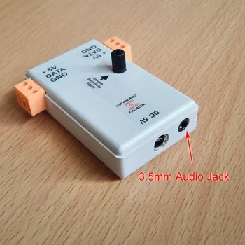Zvuk na Světlo Regulátor s 3,5 mm Audio Jack Vstup. 5V WS2811/12 Zvuk Reaktivní až 120 pixelů každém přístavu. LED VU meter Lampa