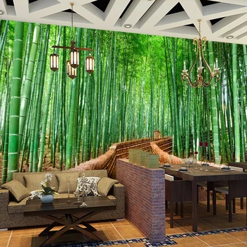 Bambus Lesní silničce Vlastní 3D Fotografie Tapety Pro Ložnice Stěny Obývací Pokoj Restaurace Studii Pokoj Zeď Dekor Nástěnné Malby