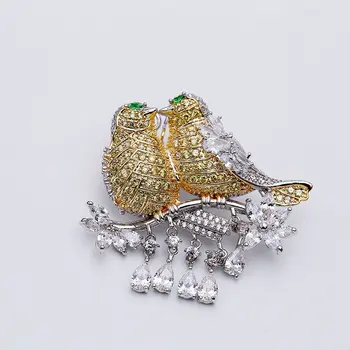 SINZRY elegantní Nový Kubické zirkony mikro zpevněné láska ptáci oblékání pin brož lady šátek spony šperky příslušenství