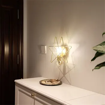Jednoduché kreativní hvězdičkový nástěnné lampy moderní restauraci, uličky, schodiště, ložnice noční zlatého svícnu lampa AC85-265V