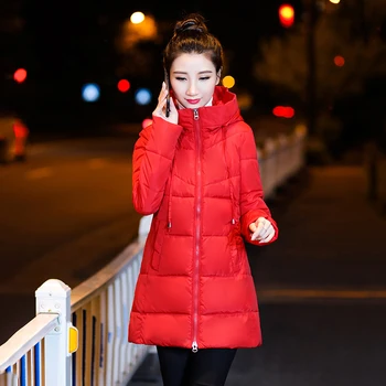 2020 Winter Solidní Dlouhý Kabát Pro Ženy s Kapucí Slim Plus Velikosti Bavlny Polstrované Dámské Bundy Límec Ležérní Ženské Zima Kabát