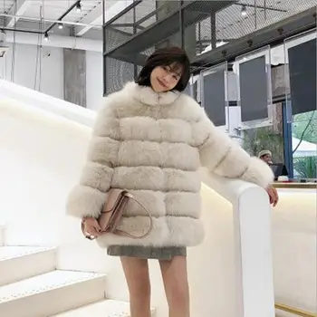 XS-4XL Plus velikost zimní módní kožešiny kabát ženy zahustit teplé umělé kožešiny kabát ženy dlouhý rukáv srst šití vynosit