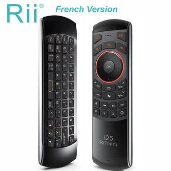 Rii i25 Mini Klávesnice Air Mouse Dálkové Ovládání s 2.4 G Bezdrátové francouzské AZERTY pro Android Smart TV Box IPTV HTPC