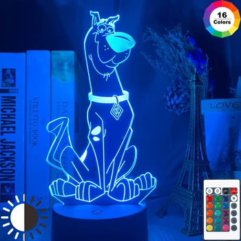 Stolní Lampa 3d Roztomilý Kreslený Pes Scooby Doo Obrázek Dítě Noční světlo Barevné Dotykové Snímače Děti Ložnice Noční LED Noční Světlo