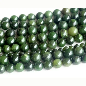 Velkoobchod Přírodní Originální Kanada Green Jade Kolo Uvolněný Kámen Korálky 3-18mm Fit Šperky DIY Náhrdelníky nebo Náramky 15