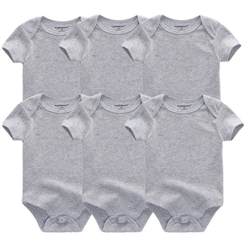 Solid 5/6KS Novorozeně Dívka Šaty Bavlna Krátký Rukáv Baby Boy Oblečení Obleky Tisk Ropa Bebe Dívky Dětské Oblečení