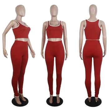 Sportovní Běžci Ženy Sada Tepláky Letní Oblečení pro Ženy Lounge Nosit Dva Dílná Sada Ženy Potu Kalhoty a Crop Top Set