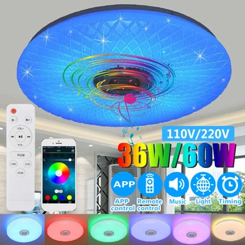 RGB Stmívatelné Hudba Stropní Světla Dálkové ovládání&APP Ovládání LED Stropní Svítidlo bluetooth Reproduktor Domácí Svítidla