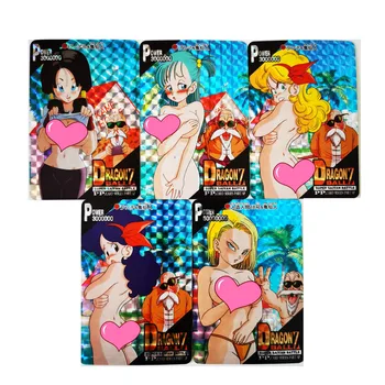5kusů/set Bulma Android 18 Ranchi Videl Sexy H Nude Hrdinové Bitva Goku Hobby Sběratelství Hru Anime Kolekce Karet Sexy Holky