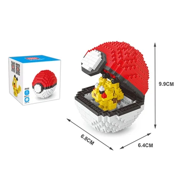 20 stylů Pokemon míč bloky malé částice mini budovy sestavené Pikachu LegoED hračky, vzdělávací hračky