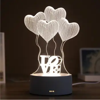 3D Pryskyřice Noční Světlo, LED Stolní Lampa Roztomilý Medvěd LÁSKA Hrad Stůl Světlo ABS+Pryskyřice Multi-design Lampa Dárek pro Děti Ložnice