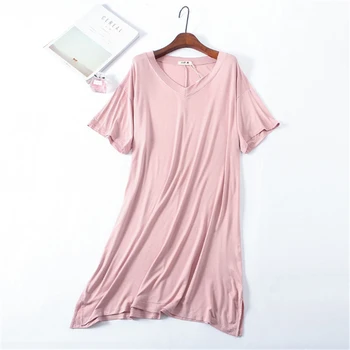 Domácí servis šaty letní modální oblečení na Spaní sukně soft-krátký rukáv Korean volné velké velikosti пижама ženy letní noční Prádlo 2020