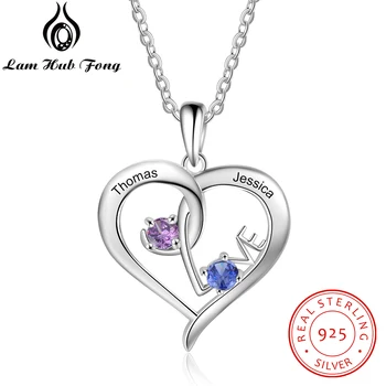 Osobní Láska Srdce Náhrdelník Vlastní 925 Sterling Silver Jméno Náhrdelník Jemné Šperky Valentýna Ženy Dárek (Lam Hub Fong)