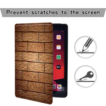 Pro Apple IPad/iPad Mini/iPad Air/iPad Pro-Tištěné Tablet Dřeva Pu Kůže Stojan Odolný proti Poškrábání Kryt Případ