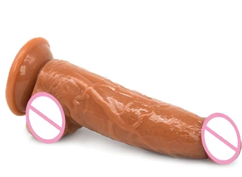 Velké realistické dildo s přísavkou falešný penis fetich hnědé penis sexuální hračky pro ženy, dospělé produktu pochvy stimulovat masturbovat