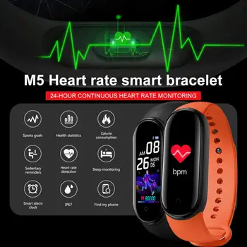 M5 Inteligentní Hodinky Náramek Srdeční Frekvence Monitoru Fitness Tracker, Sleep, Sledování Vodotěsný Bluetooth Náramek pro Muže, Ženy, Děti