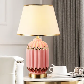 Zlaté Fólie Světla Luxusní Jednoduchá Keramická Stolní Lampa Vzorku Pokoj Obývací Pokoj Ložnice Noční Lampa Domova
