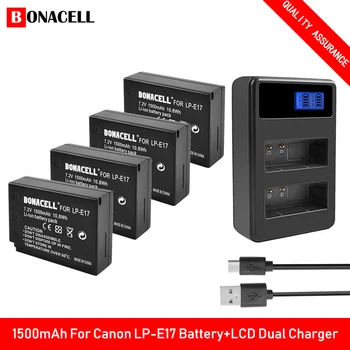 Bonacell LPE17 LP E17 LP-E17 Baterie+LCD Dual USB Nabíječka pro Canon EOS 200D M3 M6 760D 750D T6i T6s 800D 8000D Polibek X8i Kamery