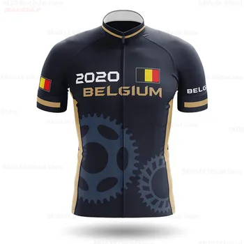 Nový Belgie Cyklistika Jersey 2020 Pro Tým Cyklistické Oblečení Letní Krátký rukáv MTB Cyklistika Košile Muži Cyklistický Dres Ropa Ciclismo