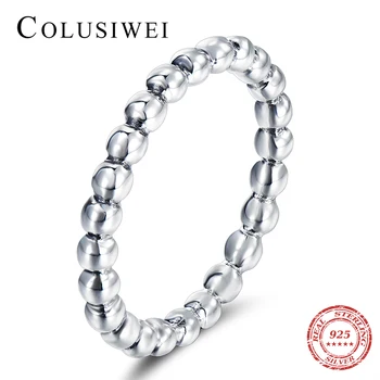 Colusiwei 2020 HOT PRODEJ Silver 925 Korálky Prsten Pro Ženy, Svatební 925 Sterling Silver Stohovatelné Prst Prsten Šperky