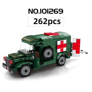 SEMBO 262pcs Vojenské Ambulance Stavební Blok Kompatibilní vozidla 2. světové války Armáda truck amerického Vojáka Cihly Vzdělávací hračky pro děti