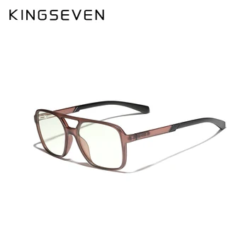 KINGSEVEN 2021 TR90 Retro Ray Modré Světlo Blokování Brýle Pro Muže, Ženy, Podpora vlastní předpis čočky Počítačové Brýle