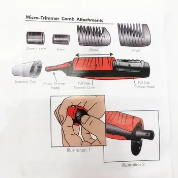 Mikro Precizní Obočí, Ušní Nosní Zastřihovač Odstranění Clipper Strojek Osobní Elektrický Péče o Obličej Vlasy Trimeru s LED Světlem