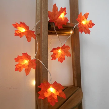 LED String Javorové Listy Víla Garland String Světla, Bateriový Helloween Zahrada Domácí Vánoční Strom Dekorace Osvětlení