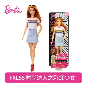 Barbie Barbie Kariéru a Panenky Fashionistas Panenka s Dlouhými Blond Vlasy Nosit Polka Dot Šaty a Doplňky, Hračky pro Dívky Dárek