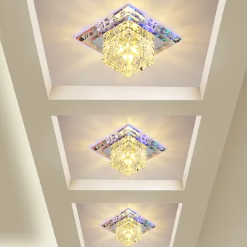 Stropní Světla Uličky Crystal LED Square 3W/5W Moderní jednoduchost Flush Mount dekorace Světlo FixtureHallway Obývací Pokoj Foyer