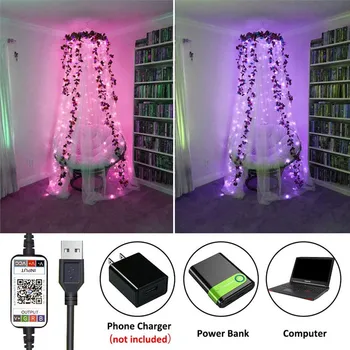 2M 5M 10M 20M LED String světla App Dálkové Ovládání Dovolenou osvětlení Víla, Girlandy Pro Vánoční Strom Svatební Party Dekorace
