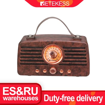 Retekess TR607 Klasické Retro Rádio FM Přijímač Přenosný Dekorace MP3 Rádio Stereo Bluetooth Reproduktor AUX USB Dobíjecí