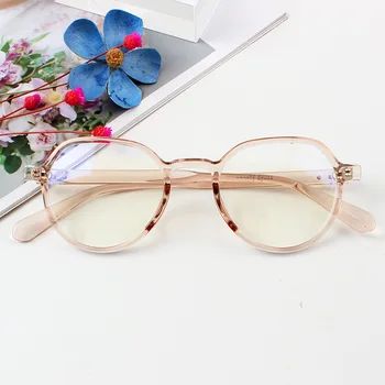 Nové tr90 nepravidelné malý kulatý rám anti-modré brýle s krátkozrakostí lehké brýle rám módní prostý brýle