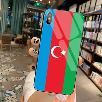 Buta ázerbájdžán vlajka DIY Malované Bling Telefon Pouzdro Tvrzené Sklo Pro iPhone 11 Pro XR XS MAX 8 X 7 6S 6 Plus SE roku 2020 případě