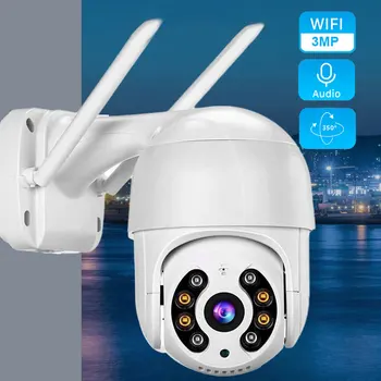 H. 265+ 3MP Bezdrátové WiFi IP Kamery, CCTV Video Surveillance Bezpečnostní Kamera IR Plné Barevné Noční Vidění Automatické Sledování PTZ Kamera