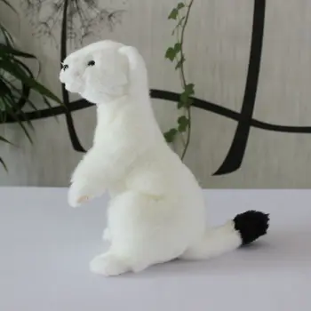 Roztomilý simulační zvíře fretka panenka měkké plyšové hračky fretka bílá lasička hračky, dárkové učení rekvizity 23cm DY50811