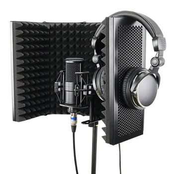 5 Panel Skládací Studio Mikrofon Izolační Štít Nahrávání Zvuku Tlumič Pěny Panel