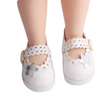 Panenky boty Americké krásné duté-out 3 - barevná hvězda tisk šaty, boty 16 cm a 14,5-palcový Dívka příslušenství r7