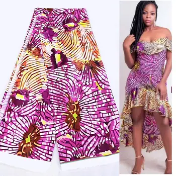 Africké hedvábí satén tkanina 2020 nejnovější nigerijskou tištěné hedvábí, vosk tkaniny stuhou hedvábné materiálem pro ženy, šaty, 5yards