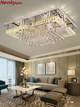 Moderní křišťálové stropní osvětlení obývacího pokoje luxusní stříbrné stropní světlo ložnice led Stropní Svítidla jídelní křišťálové Svítidla kuchyně